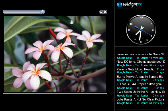 WidgetFX 1.0 on the Desktop