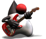 Duke playing an electric guitar