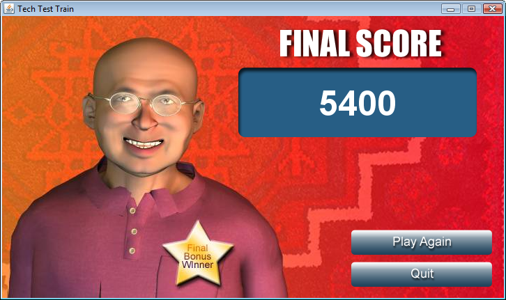 Tech Test Train Winning Score